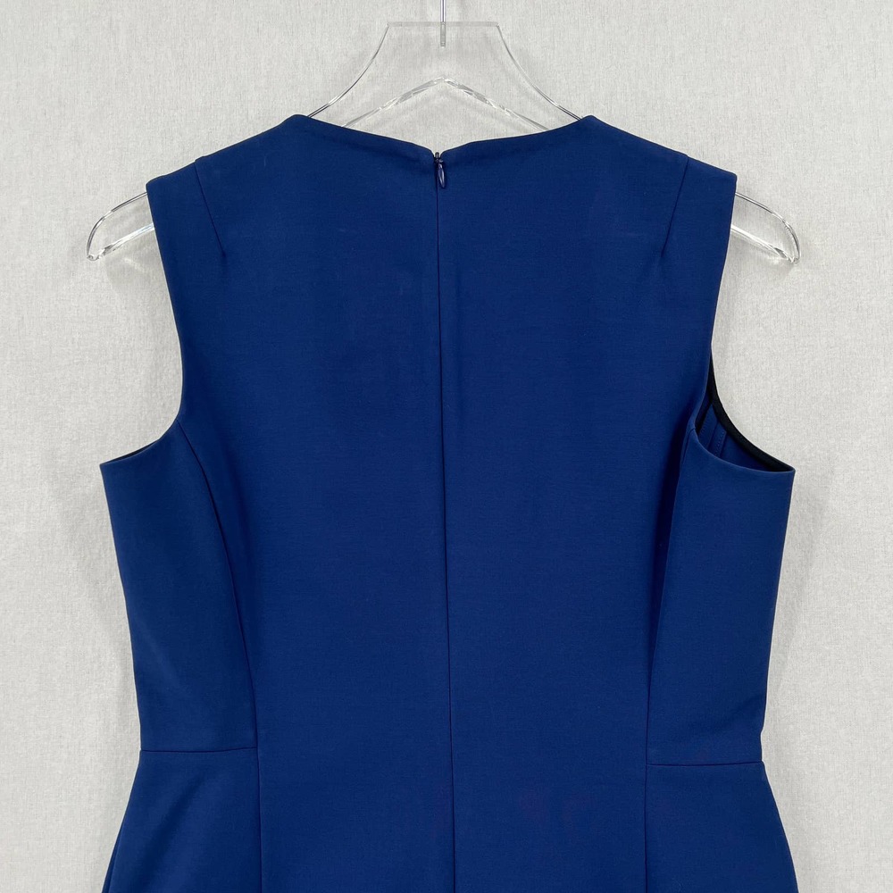THEORY Dress Womens 6 Blue Fitted Sleeveless Double Stretch Round Neck Navy - Picture 7 of 11
